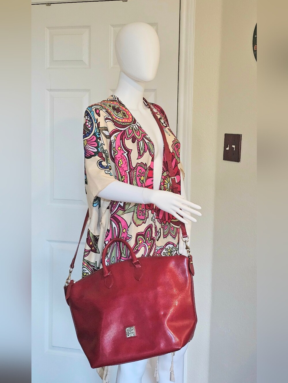 Dooney & Bourke Red Leather Handbag - Picture 2 of 9